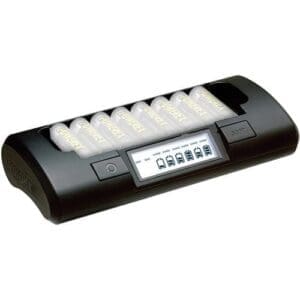 AA battery charger on white background