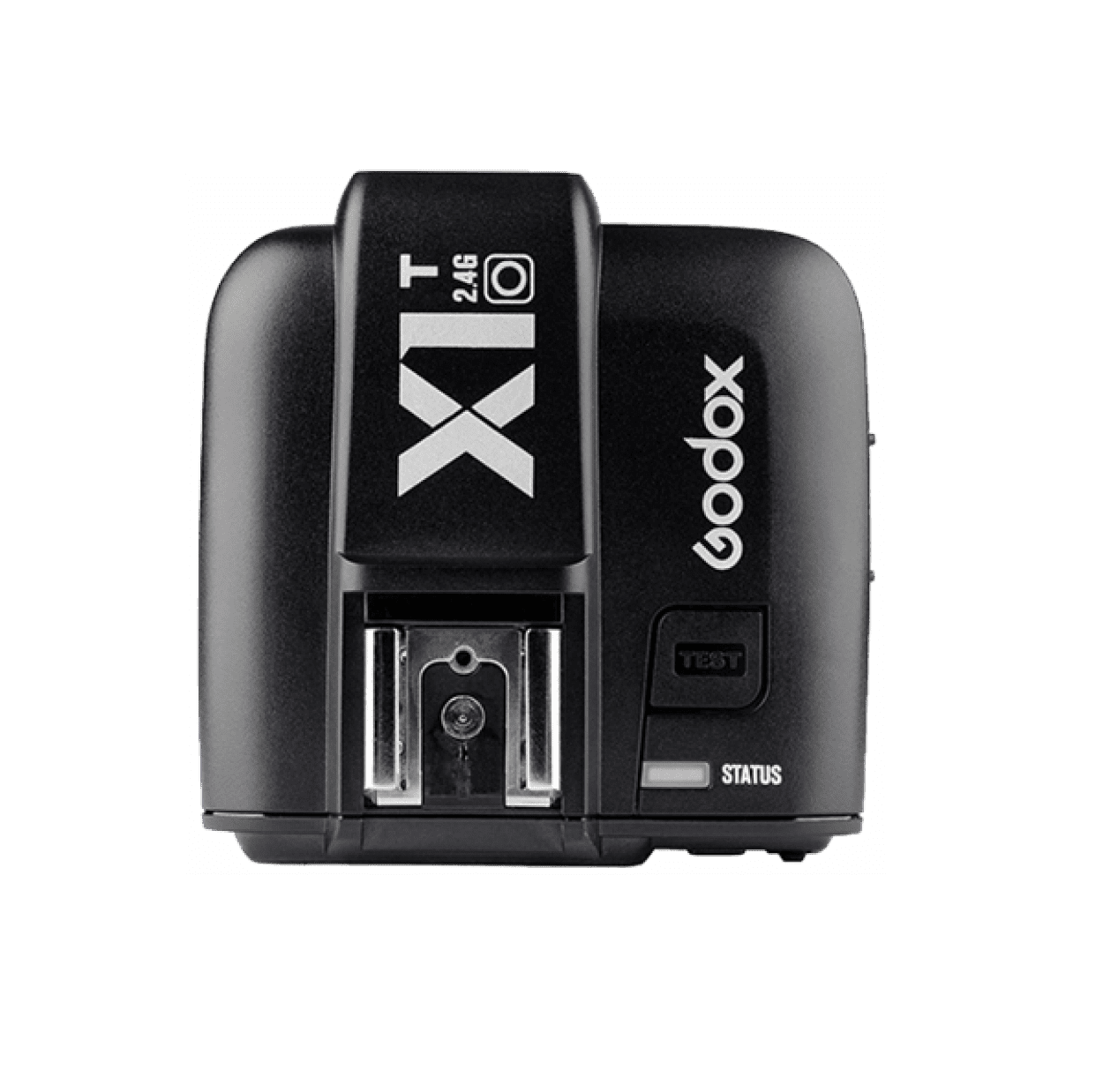 Top of X1T Godox controller on white background