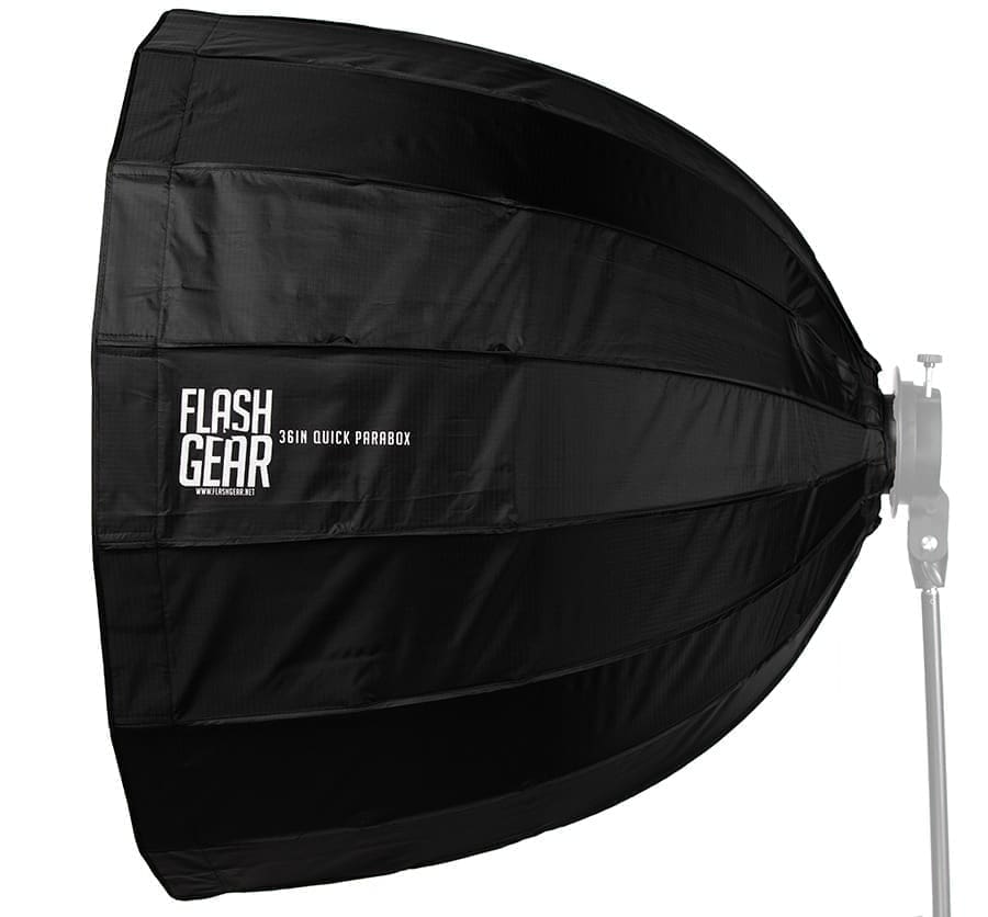 side view of parabolic softbox
