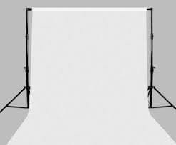 Background stand and white backdrop sweep in white room